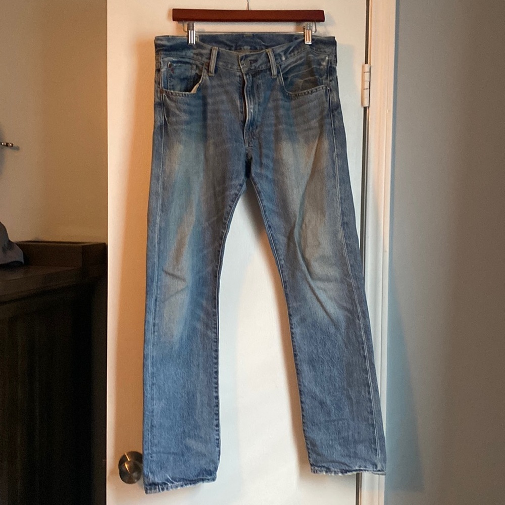 Polo light blue jeans. 33x30 lightly warn.